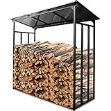 WELS Kaminholzregal Aussen XXL 185x70x185cm | Holzlager 2,3m³ 3,5 SRM | Metall Brennholzregal Außen | Garten Kaminholzlager Stapelhilfe