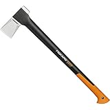 Fiskars Spaltaxt, Inklusive Klingen- und Transportschutz, Länge: 72 cm, Antihaftbeschichtet, Hochwertige Stahl-Klinge/Glasfaserverstärkter Kunststoff-Stiel, Schwarz/Orange, X25–XL, 2,4 kg, 1015643