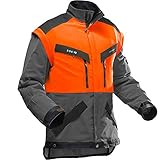 Pfanner atmungsaktive Forstjacke ZipOff mit Cordura®, Farbe:orange/grün, Größe:L