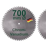 CV Sägeblatt 700 mm KV-A Wolfszahn Brennholzsägeblatt Kreissägeblatt Chromvanadium für Wippsäge und Brennholz 700mm