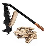 ECD Germany Manueller Holzspalter aus Gusseisen, Schwarz, Wandmontage, Handholzspalter mit Holzgriff, Anzündholz Spalten Werkzeug für Outdooor, Spanmesser Anzündspalter Brennholz Brennholzspalter