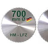 HM Sägeblatt 700 mm LFZ Flach-Zahn Hartmetall Widea für Brennholz Hartholz Kreissägeblatt für Wippsäge und Brennholzsäge 700mm