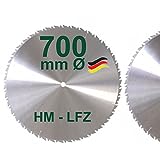 HM Sägeblatt 700 mm LFZ Flach-Zahn Hartmetall Widea für Brennholz Hartholz Kreissägeblatt für Wippsäge und Brennholzsäge 700mm